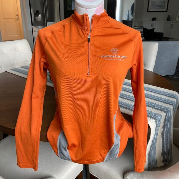 Stormtech Performance LS 1/4 Zip HiNk Lightweight Poly Top Burnt Orang Gry Sz S - Picture 1 of 12